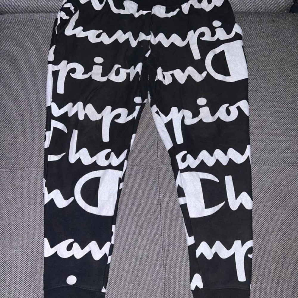 Champion Reverse Weave Black & White All Over Print Sweatpants Size 2XL